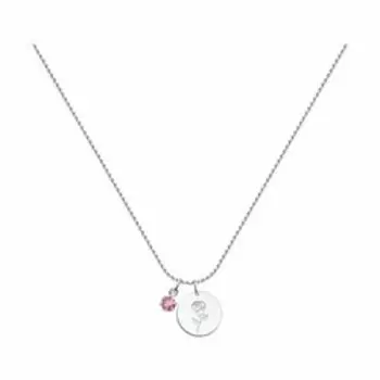Серебряное колье с кристаллом Swarovski "Роза"