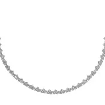 Серебряное колье с кубическим цирконием "Сердца"