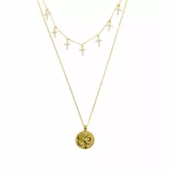 Серебряное колье с кубическим цирконим плетение "Ролло"