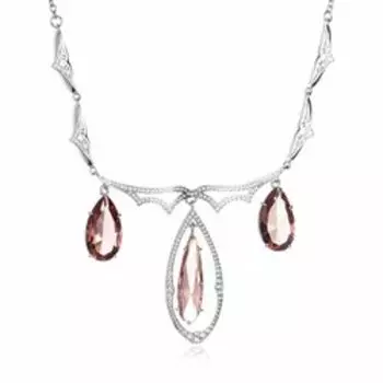 Серебряное колье с морганитом