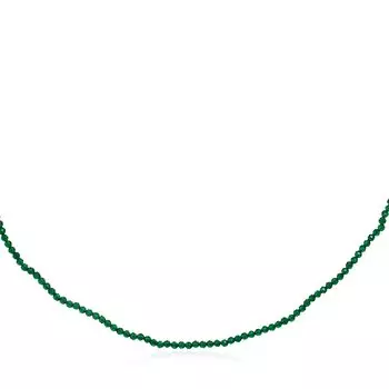 Серебряное колье с ониксом плетение "Ролло"