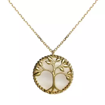 Серебряное колье с перламутром "Дерево"