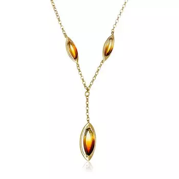 Серебряное колье с янтарем