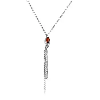 Серебряное колье с янтарем