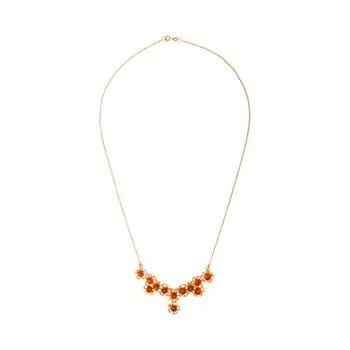 Серебряное колье с янтарем