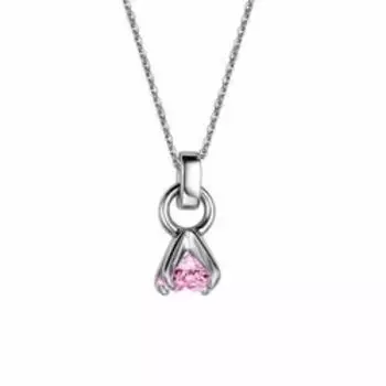 Серебряное колье с розовым фианитом