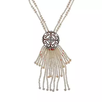 Серебряное колье с самоцветами