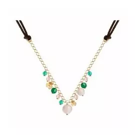 Колье из золочёного серебра с полудрагоценными вставками