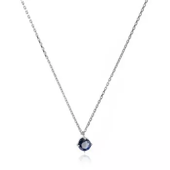 Серебряное колье с сапфиром