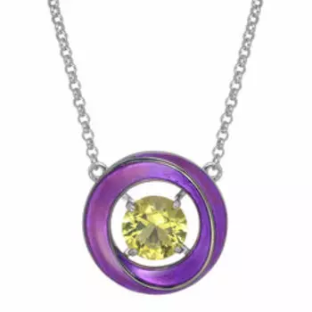 Серебряное колье с ситаллом и эмалью плетение "Ролло"