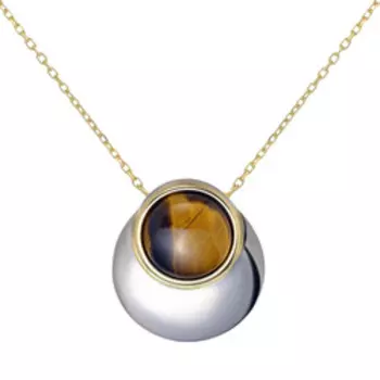 Серебряное колье с тигровым глазом