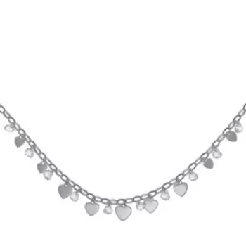 Серебряное колье с ювелирным стеклом "Сердца"
