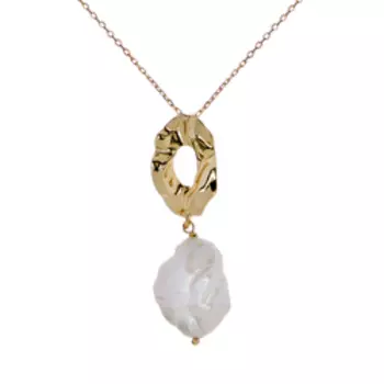 Серебряное колье с жемчугом барокко