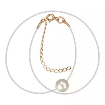 Серебряное колье с жемчугом на леске