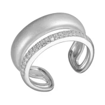 Серебряное незамкнутое кольцо c кубическим цирконием