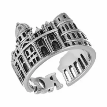 Серебряное незамкнутое кольцо "Рим"