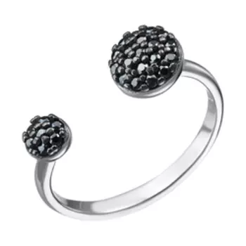 Серебряное незамкнутое кольцо с фианитами