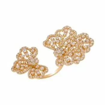 Серебряное незамкнутое кольцо с фианитами