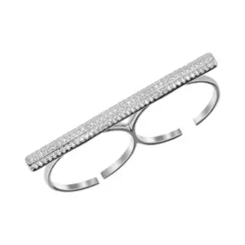 Серебряное незамкнутое кольцо с кубическим цирконием