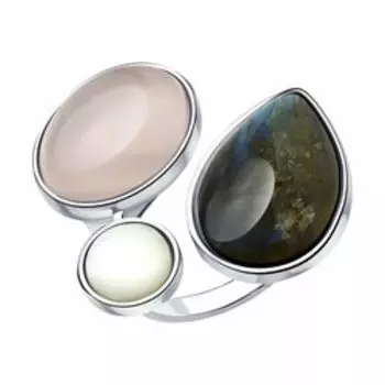 Кольцо из серебра с полудрагоценными вставками