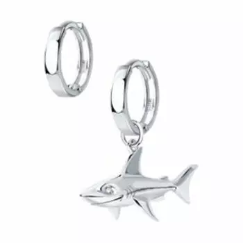 Серебряные серьги "Акула"