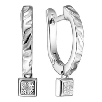 Серебряные серьги c бриллиантами