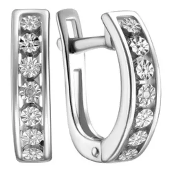 Серебряные серьги c бриллиантами