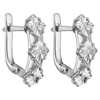 Серебряные серьги c бриллиантами
