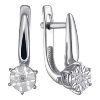 Серебряные серьги c бриллиантами