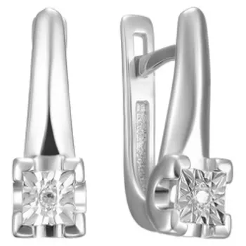 Серебряные серьги c бриллиантами