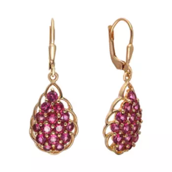 Серебряные серьги c родолитами