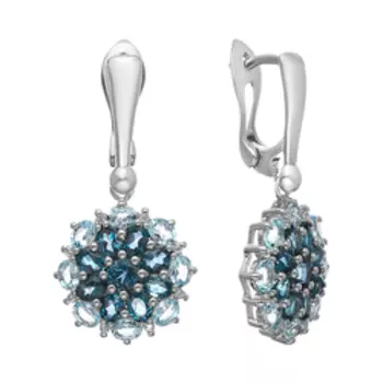 Серебряные серьги c топазами