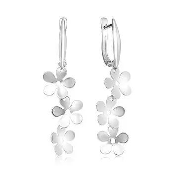 Серебряные серьги "Цветочки"