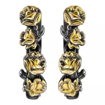 Серебряные серьги "Цветы"