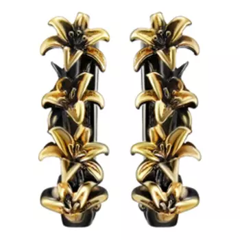 Серебряные серьги "Цветы"