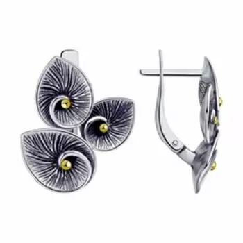 Серебряные серьги "Цветы"