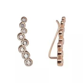 Серебряные серьги-каффы с фианитами