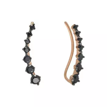 Серебряные серьги-каффы с фианитами