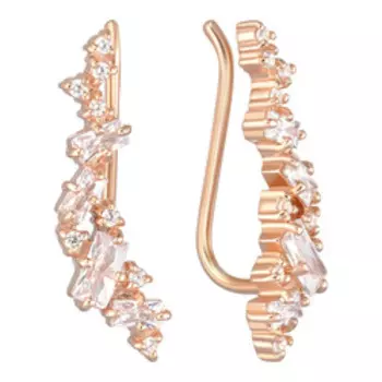 Серебряные серьги-каффы с фианитами