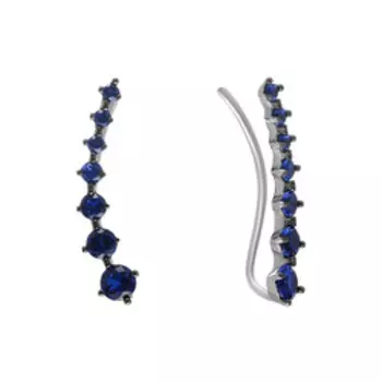 Серебряные серьги-каффы с наношпинелью