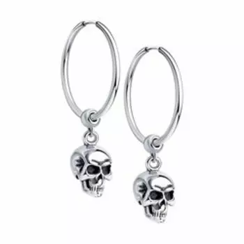 Серебряные серьги-конго "Черепа"