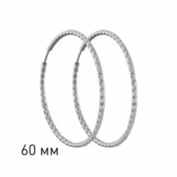 Серебряные серьги-конго с алмазной гранью