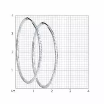 Серебряные серьги-конго с алмазной гранью
