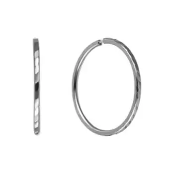 Серебряные серьги-конго с алмазной обработкой