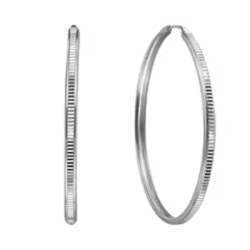 Серебряные серьги-конго с алмазной обработкой