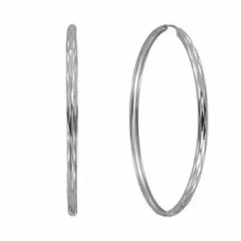 Серебряные серьги-конго с алмазной обработкой