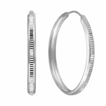 Серебряные серьги-конго с алмазной обработкой