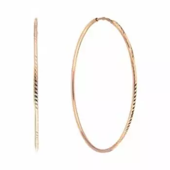 Серебряные серьги-конго с алмазной обработкой