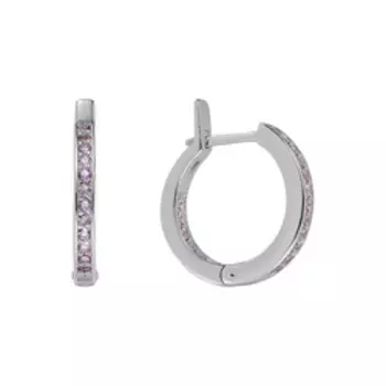 Серебряные серьги-конго с аметистами