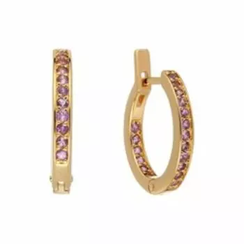 Серебряные серьги-конго с аметистами